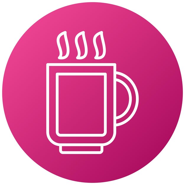 Diseño vectorial del estilo del icono de la bebida caliente