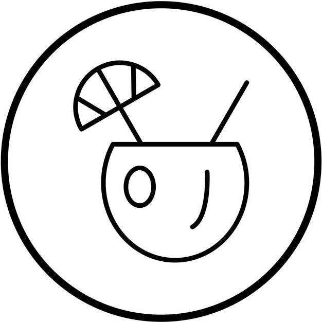 Diseño vectorial Estilo del icono de la bebida tropical