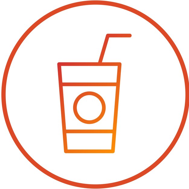 Diseño vectorial del estilo del icono de las bebidas gaseosas