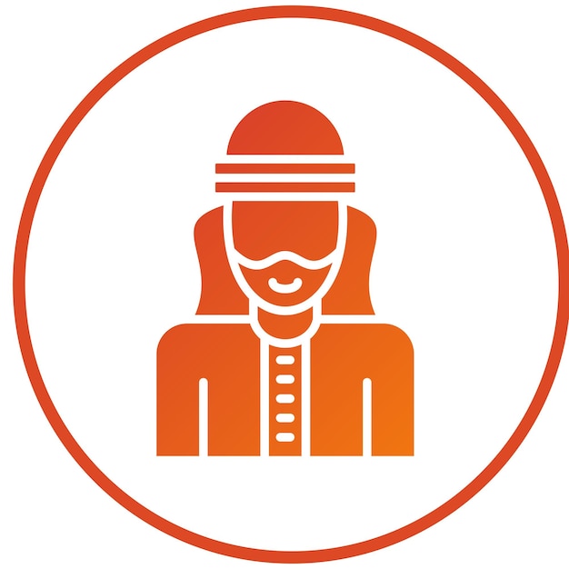 Diseño vectorial estilo de icono beduino masculino
