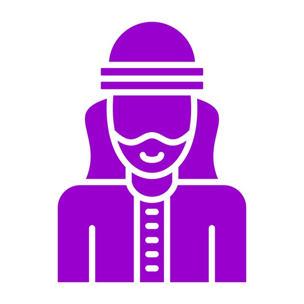Diseño vectorial estilo de icono beduino masculino