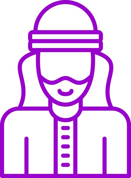 Diseño vectorial estilo de icono beduino masculino