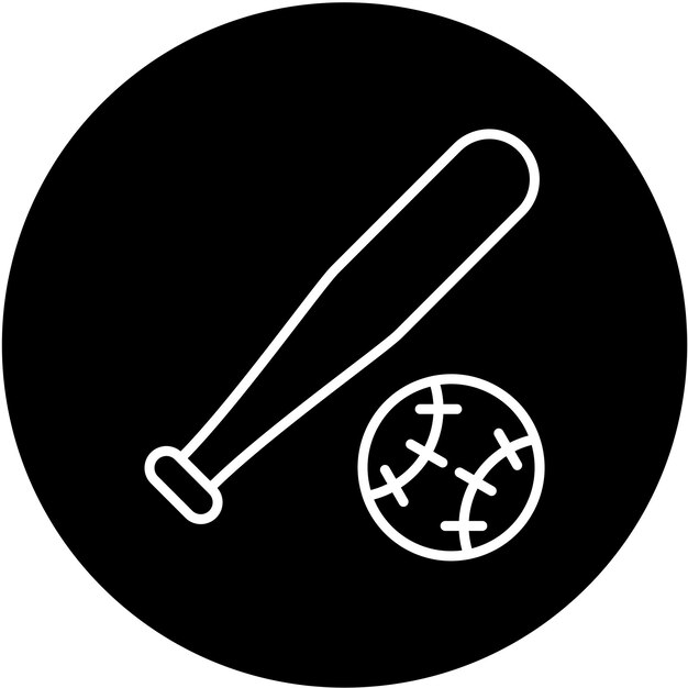 Diseño vectorial de estilo de icono de béisbol