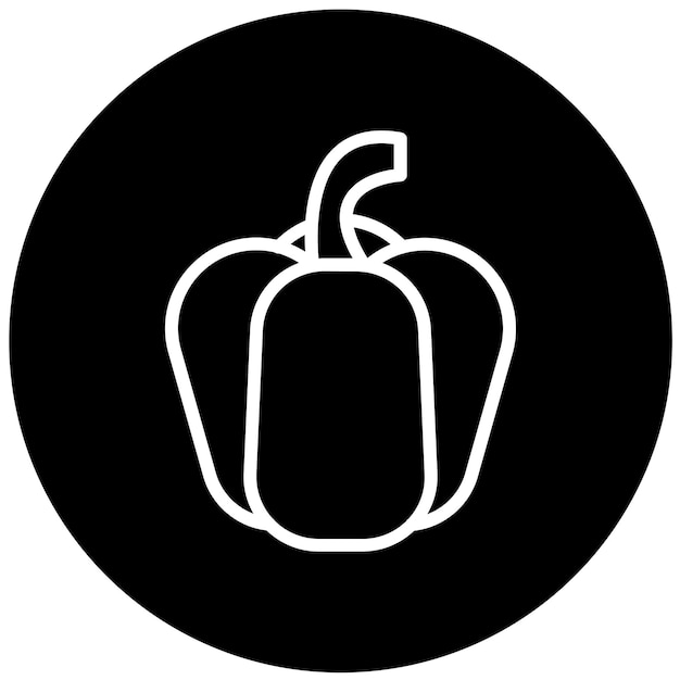 Diseño vectorial del estilo del icono de Bell Pepper