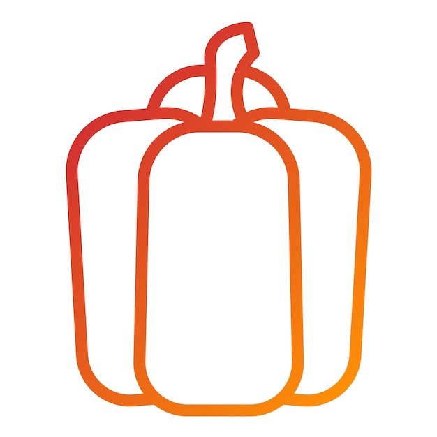 Diseño vectorial del estilo del icono de Bell Pepper
