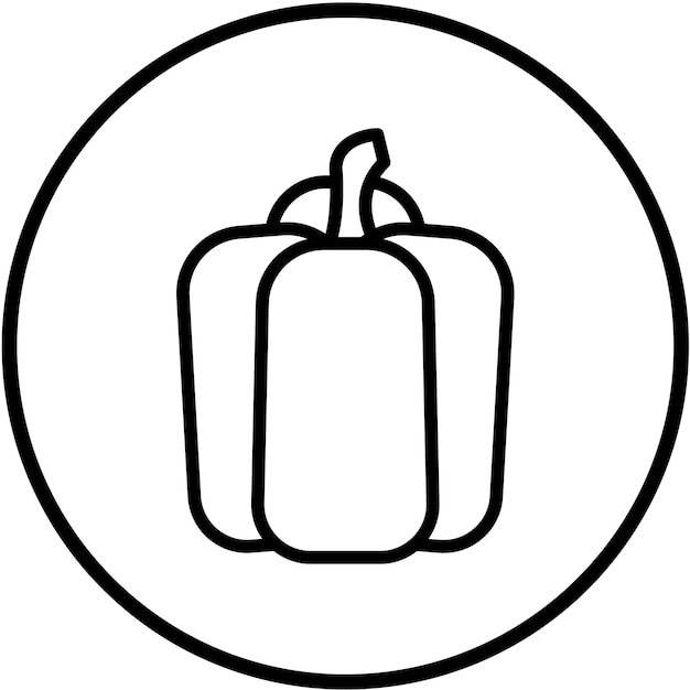 Diseño vectorial del estilo del icono de Bell Pepper