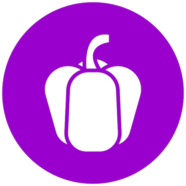 Diseño vectorial del estilo del icono de Bell Pepper