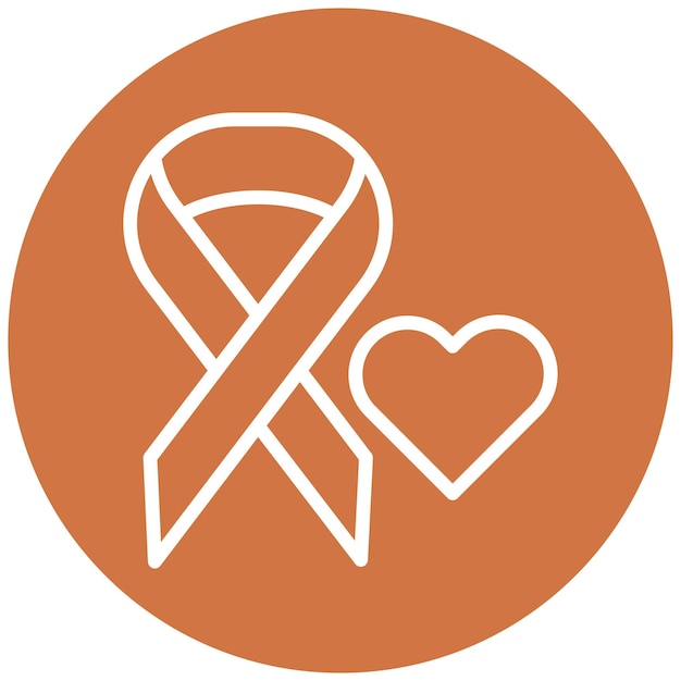 Diseño vectorial Estilo del icono de beneficio para el cáncer