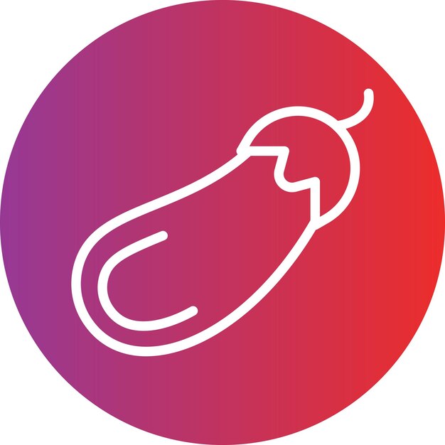 Diseño vectorial Estilo del icono de la berenjena