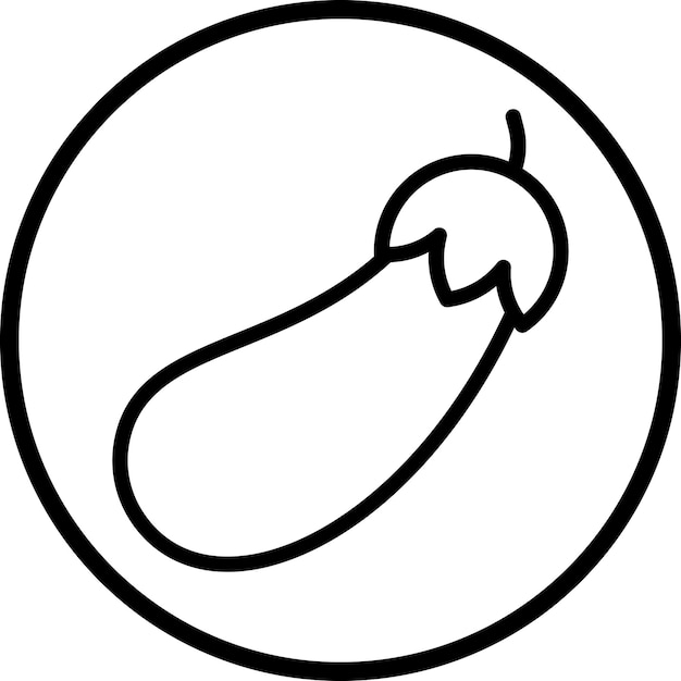 Diseño vectorial Estilo del icono de la berenjena
