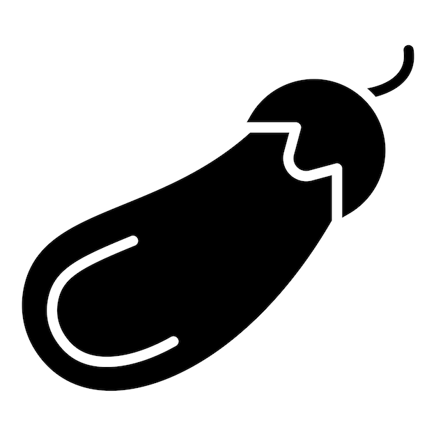Diseño vectorial Estilo del icono de la berenjena
