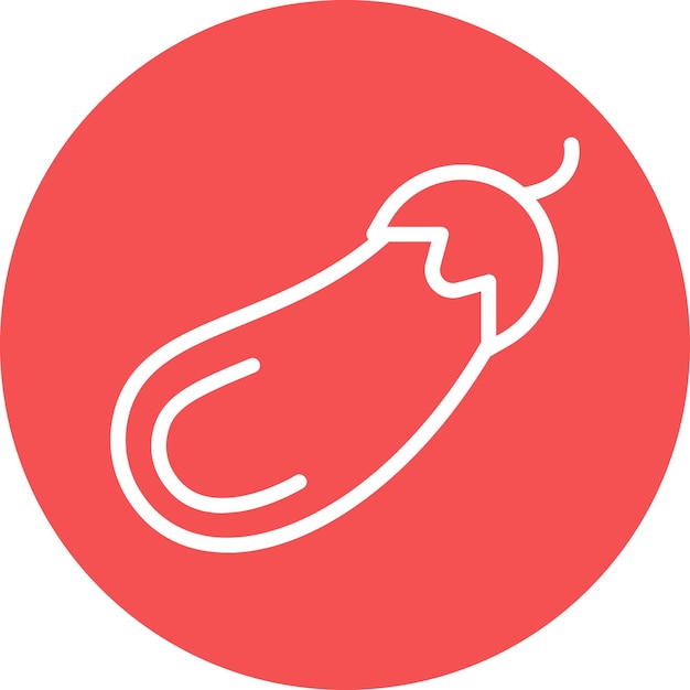 Diseño vectorial Estilo del icono de la berenjena