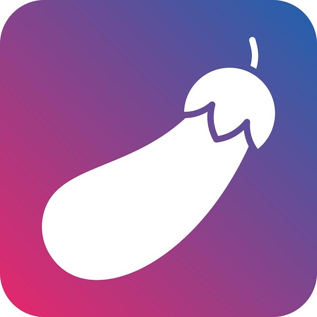 Diseño vectorial Estilo del icono de la berenjena