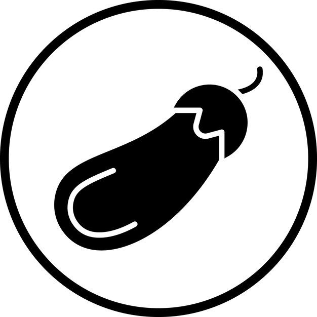 Diseño vectorial Estilo del icono de la berenjena