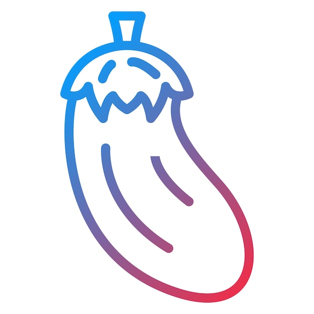 Diseño vectorial Estilo del icono de la berenjena