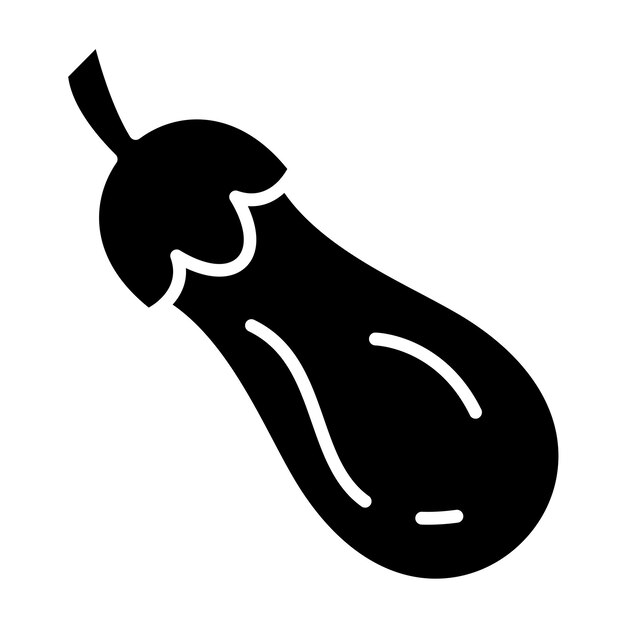 Diseño vectorial Estilo del icono de la berenjena