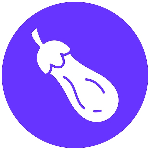 Diseño vectorial Estilo del icono de la berenjena