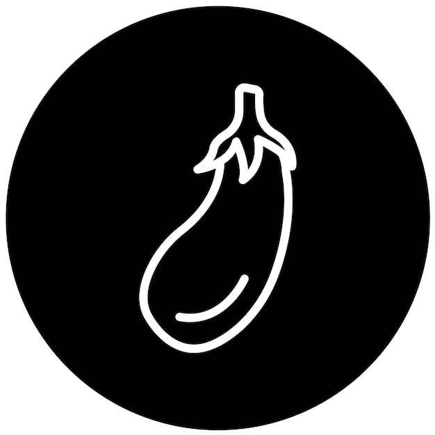 Diseño vectorial Estilo del icono de la berenjena