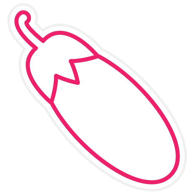 Diseño vectorial Estilo del icono de la berenjena