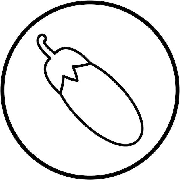Diseño vectorial Estilo del icono de la berenjena