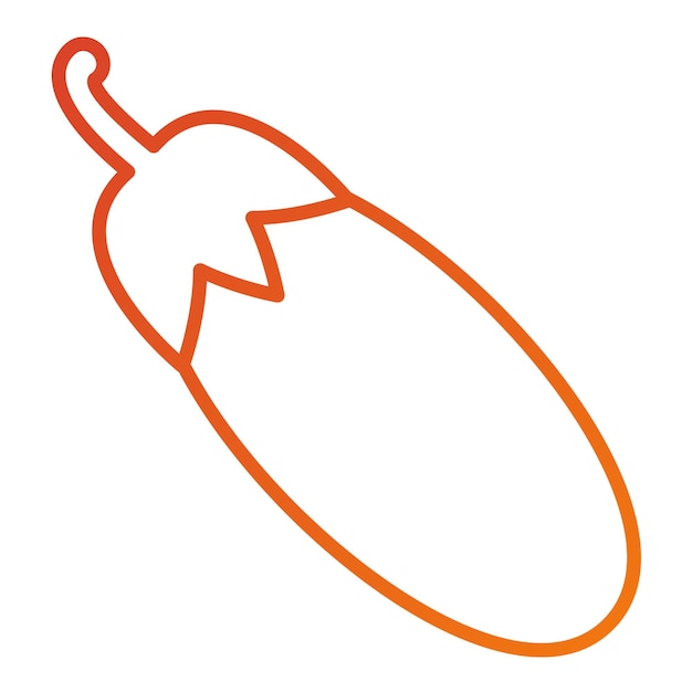 Diseño vectorial Estilo del icono de la berenjena