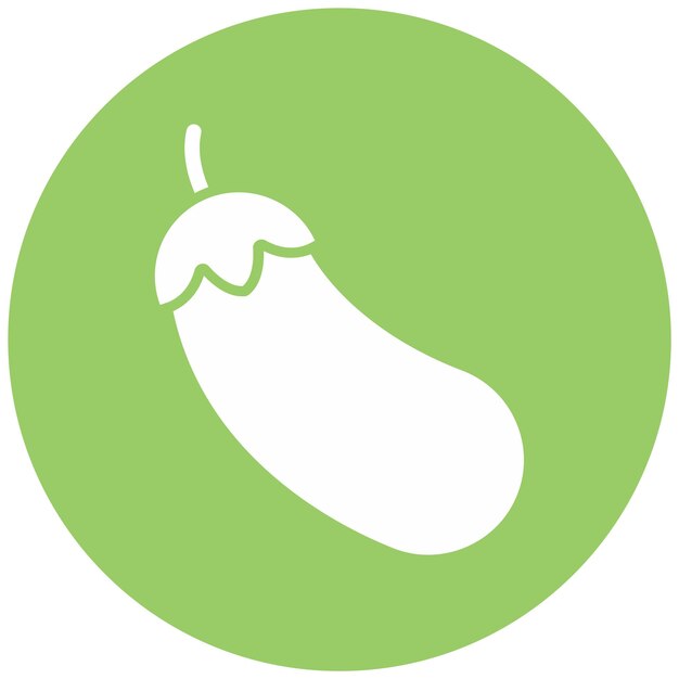 Diseño vectorial Estilo del icono de la berenjena
