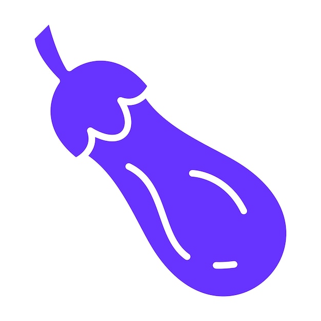 Diseño vectorial Estilo del icono de la berenjena