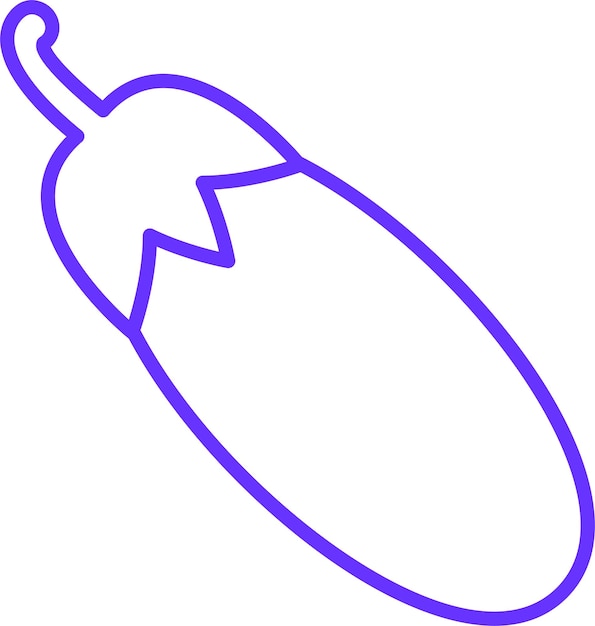 Diseño vectorial Estilo del icono de la berenjena