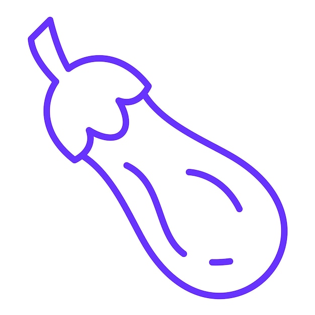 Diseño vectorial Estilo del icono de la berenjena