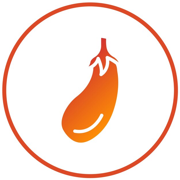Diseño vectorial Estilo del icono de la berenjena