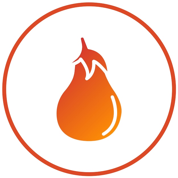 Diseño vectorial Estilo del icono de la berenjena