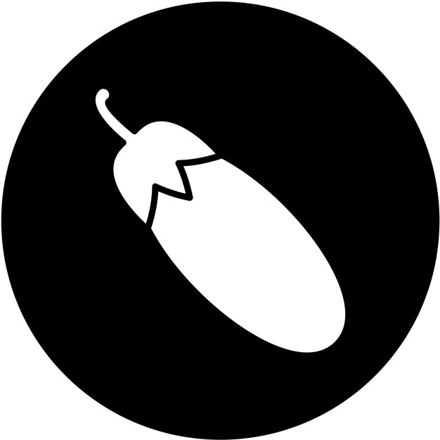 Diseño vectorial Estilo del icono de la berenjena