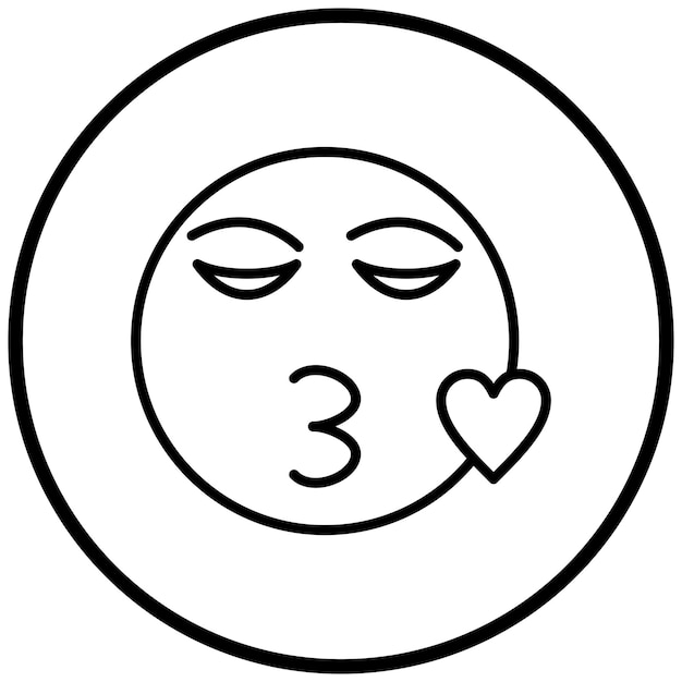 Diseño vectorial Estilo del icono del beso