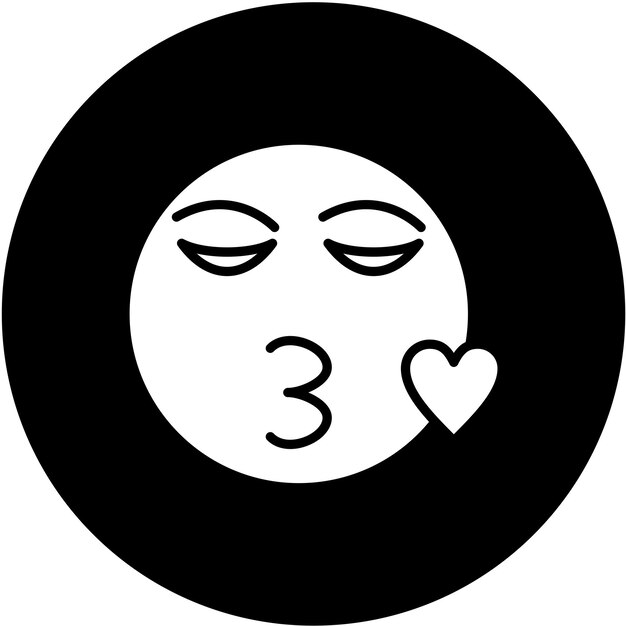 Diseño vectorial Estilo del icono del beso