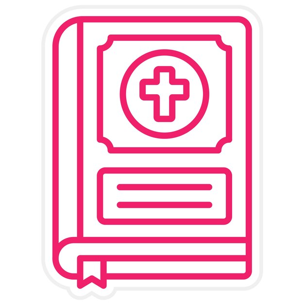 Diseño vectorial del estilo del icono de la Biblia