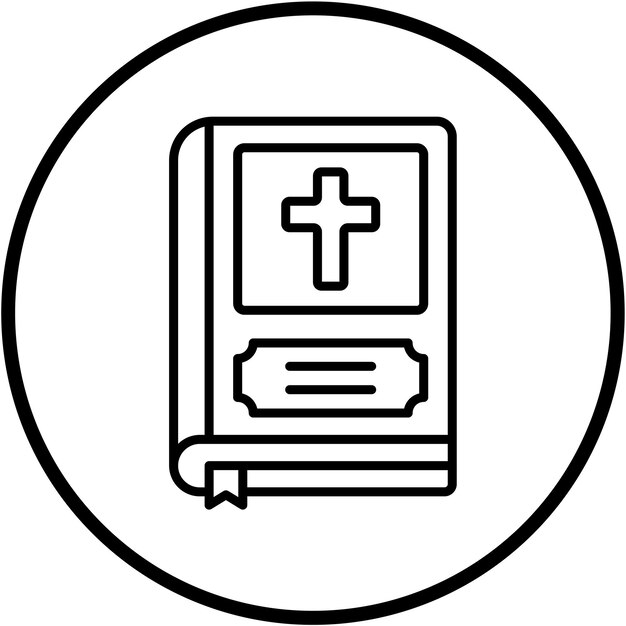 Diseño vectorial del estilo del icono de la Biblia