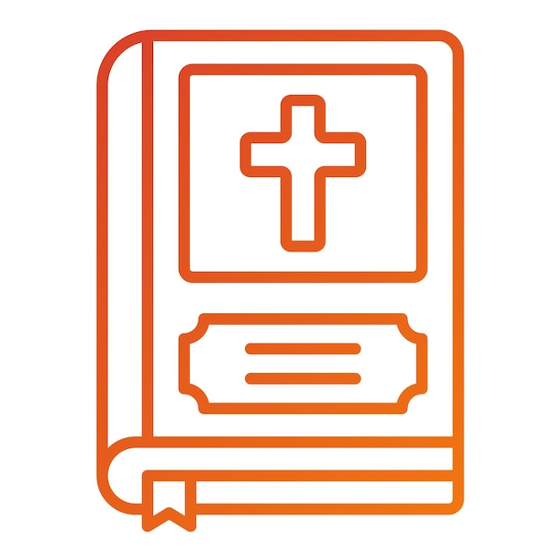 Diseño vectorial del estilo del icono de la Biblia