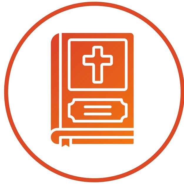 Diseño vectorial del estilo del icono de la Biblia