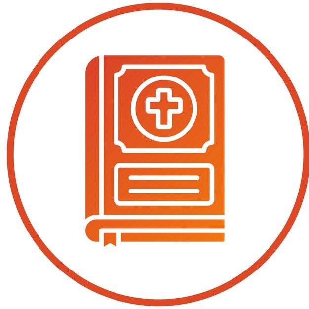 Diseño vectorial del estilo del icono de la Biblia