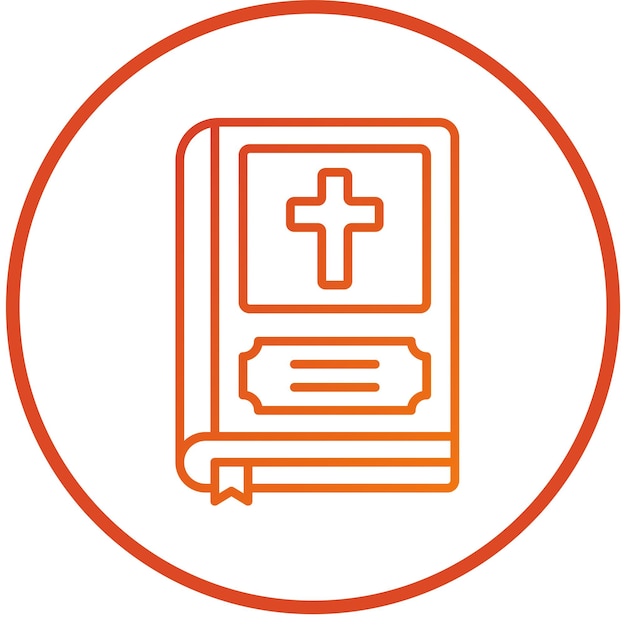 Diseño vectorial del estilo del icono de la Biblia