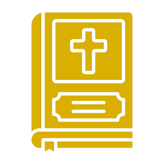 Diseño vectorial del estilo del icono de la Biblia