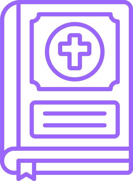Diseño vectorial del estilo del icono de la Biblia