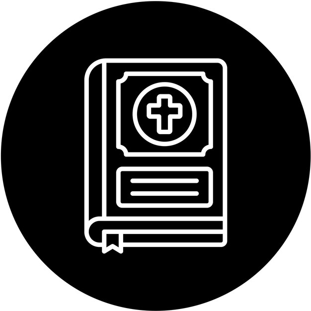 Diseño vectorial del estilo del icono de la Biblia