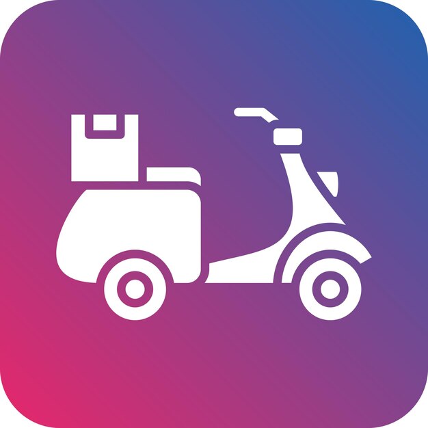 Diseño vectorial Estilo del icono de la bicicleta de entrega