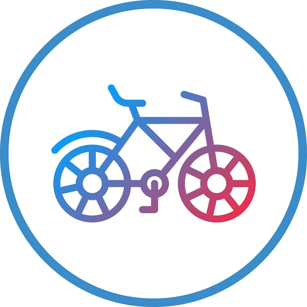 Diseño vectorial del estilo del icono de la bicicleta