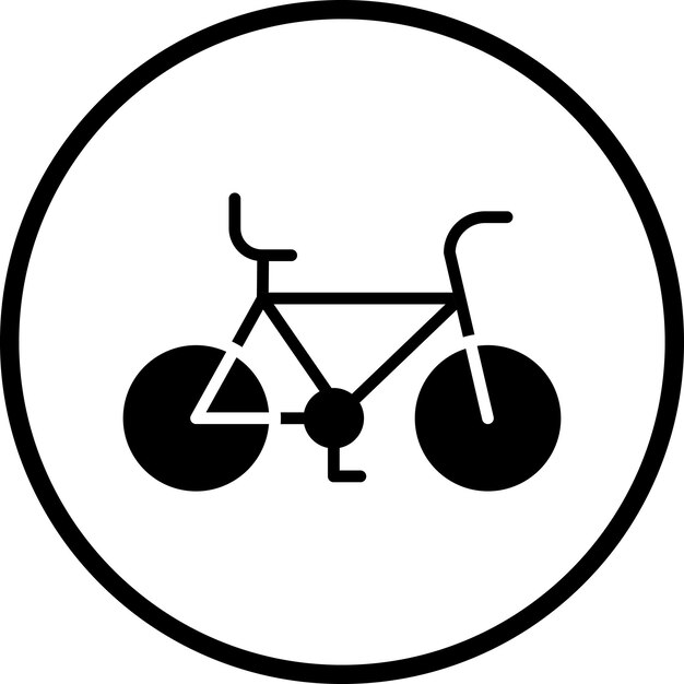 Diseño vectorial del estilo del icono de la bicicleta