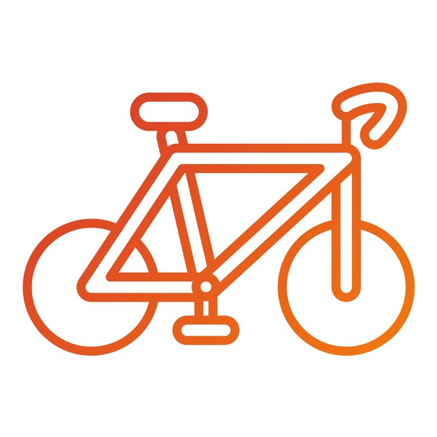 Diseño vectorial del estilo del icono de la bicicleta