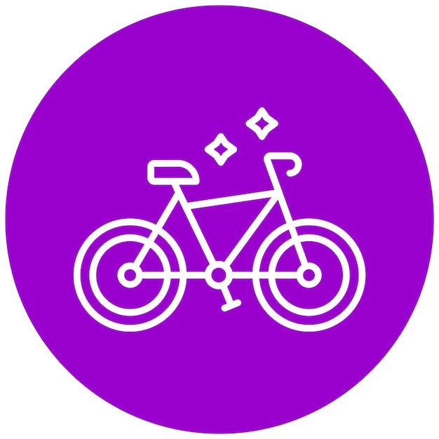 Diseño vectorial del estilo del icono de la bicicleta