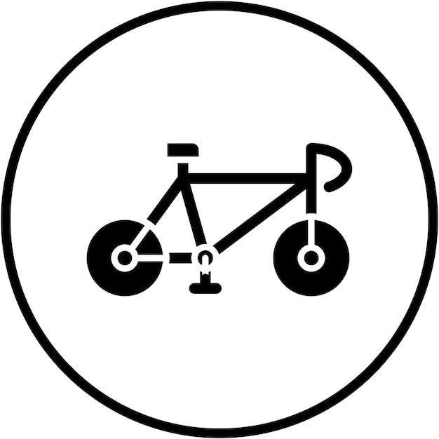 Diseño vectorial del estilo del icono de la bicicleta