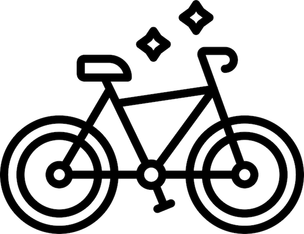 Diseño vectorial del estilo del icono de la bicicleta